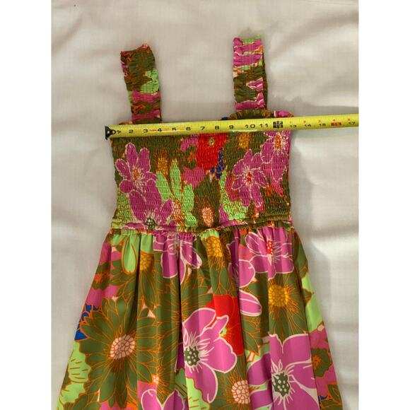 Entro Floral Smocked Maxi Dress size small - Picture 5 of 6